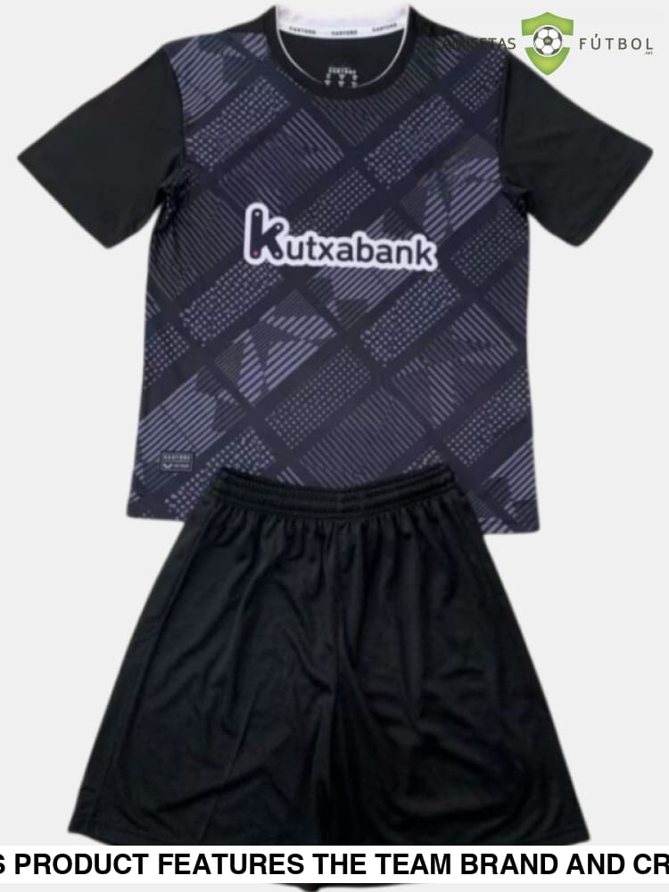 Athletic De Bilbao 24-25 Goalkeeper Black Children’s Kit Personalizado