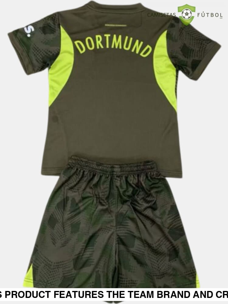 Borussia Dortmund 24-25 Goalkeeper Green Children’s Kit Personalizado