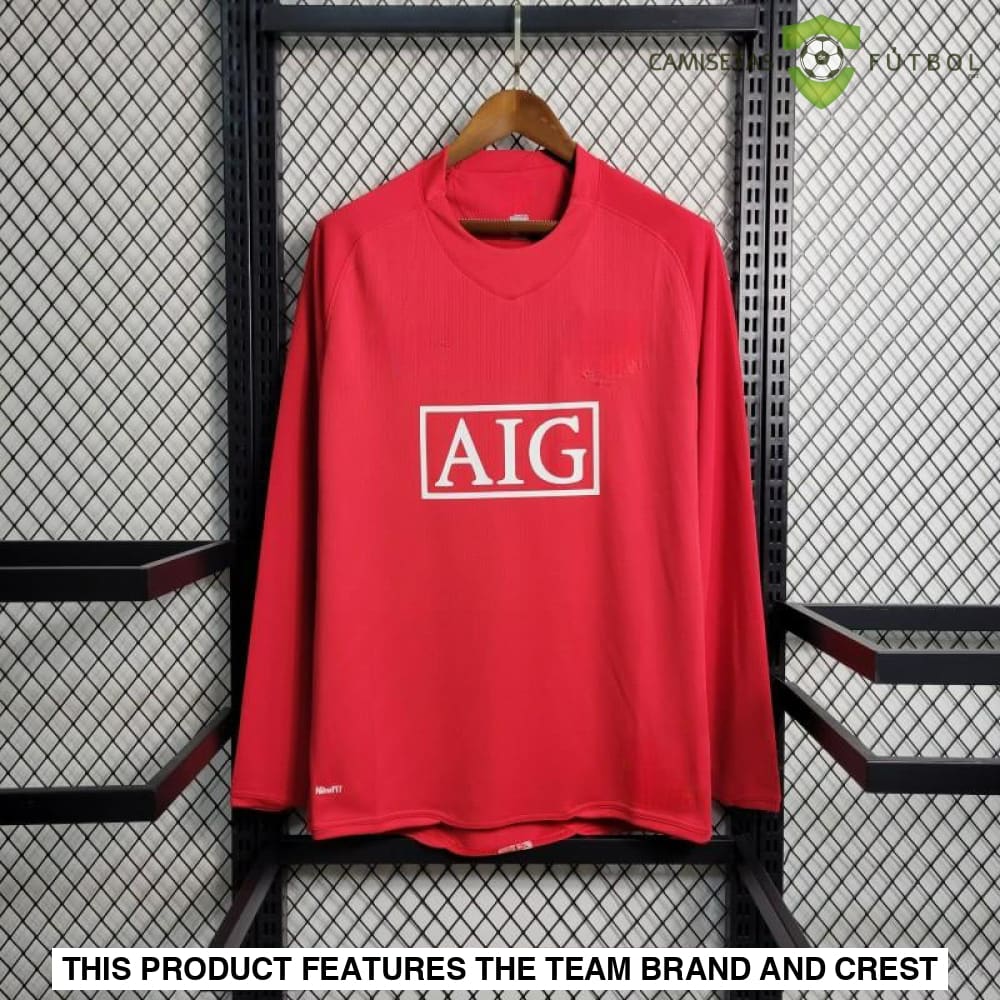 Manchester United 07-08 Home (Retro) Long Sleeve Shirt Camiseta De Futbol