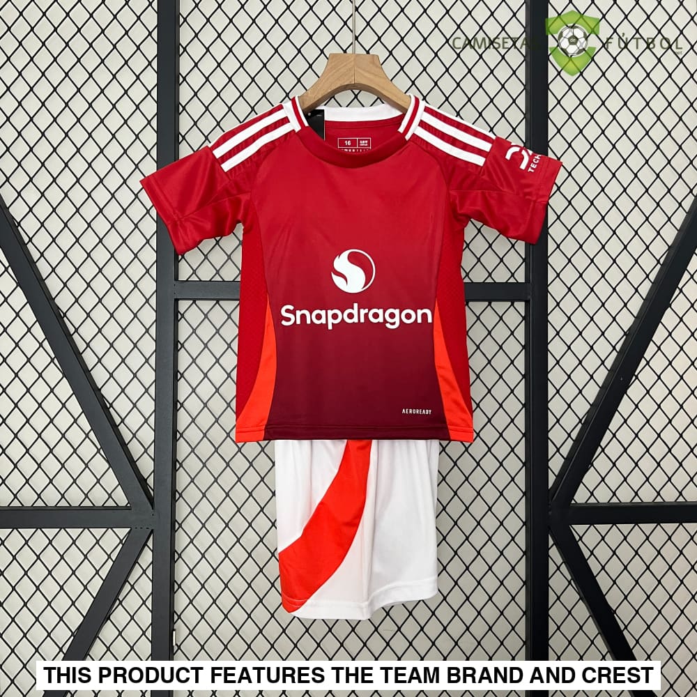 Manchester United 24-25 Home Children’s Kit Personalizado